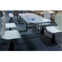 不锈钢连体餐桌椅